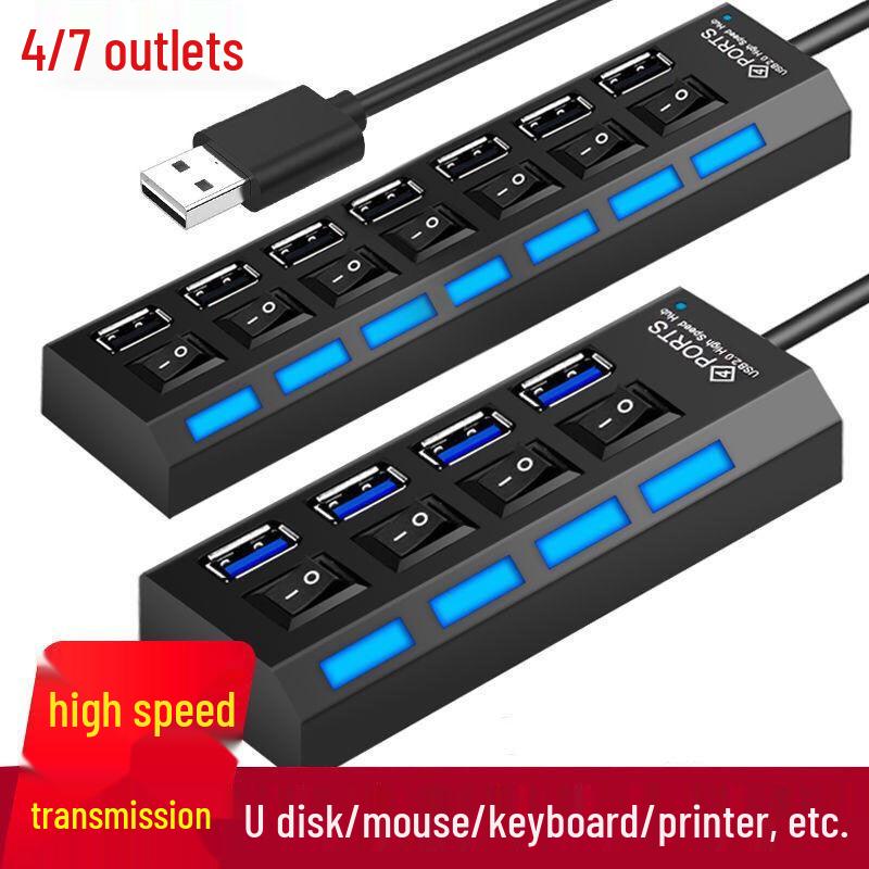 Высокоскоростной USB-разветвитель Многопортовый хаб для мыши, клавиатуры, U-диска, кардридера, принтера