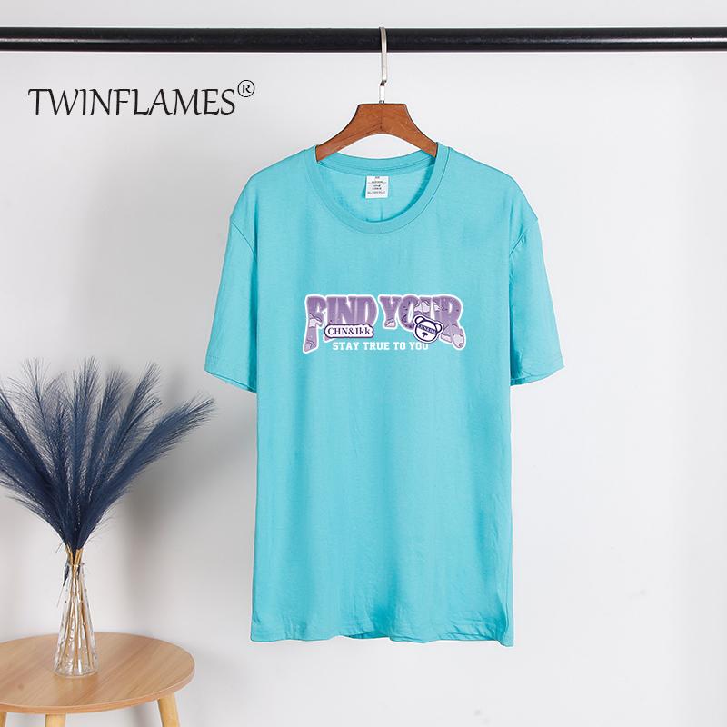 Letter Printed T Shirt Women Summer Chic Tees Cotton Elegant Clothes Loose Casual Pullover Tops