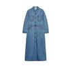 Spring Women clothes American Simple Style Metal Button Decoration Long Lapel Demin dress 1879023