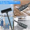2-in-1 Deck Brush, Balcony Cleaning Brush with Water Scraper and Water Drainer, 3-Level Adjustable Length, Cleaning Brush, Tile Brush, Outdoor Cleanin