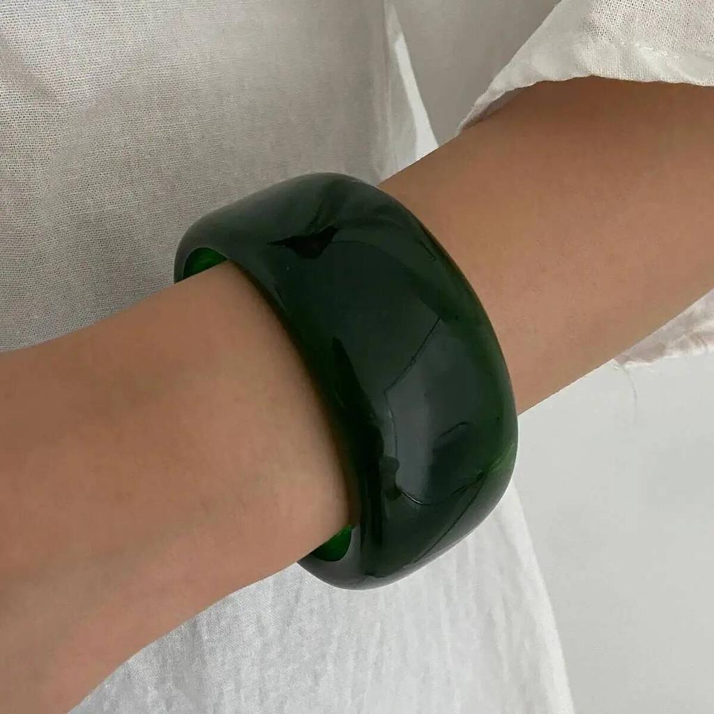 IngeSight.Z 3 Styles Vintage Irregular Geometric Resin Acrylic Bangles Women Punk Chunky Stacked Bracelets Pulseras Jewelry Gift