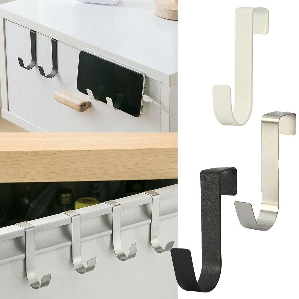 Space Saving S Shaped Hook Stainless Steel Storage Hooks Drawer Cabinet Hook for Kitchen Bathroom