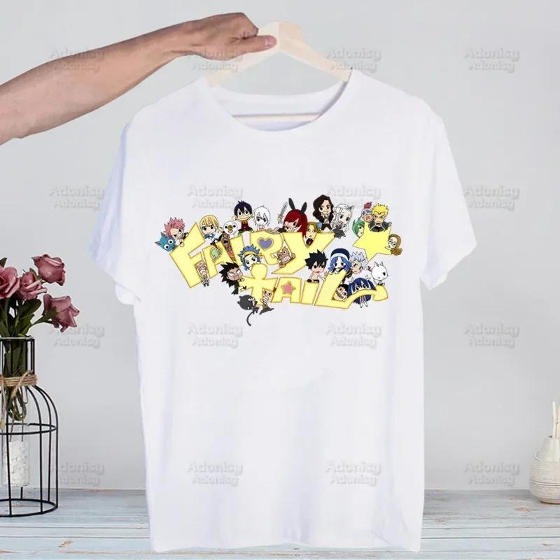 Anime Fairy Tail Natsu Dragneel Lucy T-shirts Summer Men/Women Hip Hop Funny Tshirt Streetwear T Shirt Short Sleeve Tee Top