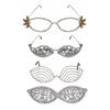 Vintage Rhinestone Eyeglass Frame Irregular Exaggerate Eyeglasses Face Eyewear Decoration  Gift