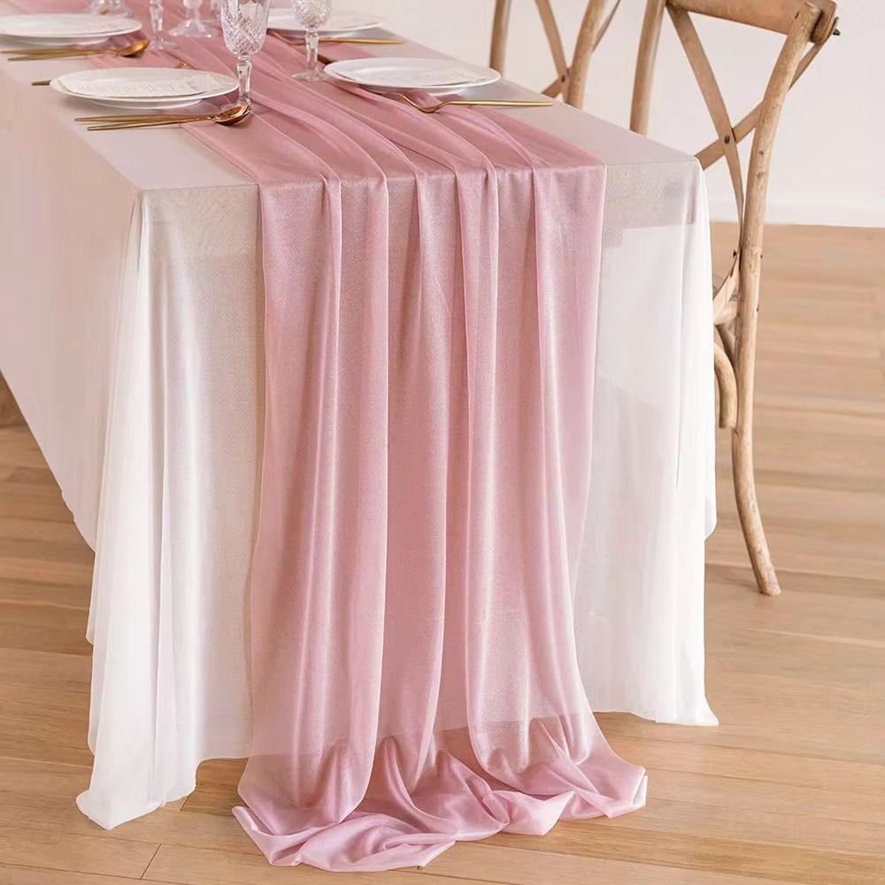 Reusable Sheer Chiffon Table Runner Chiffon Gauze Table Runner Chiffon Table Runner Bridal Shower