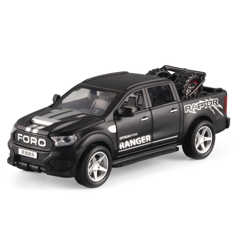 1/32 Пикап Ford Raptor F350 из сплава для бездорожья, литая модель со звуком и светом, настольная коллекция, декоративный подарок, мальчик, дисплей