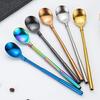 Stainless Steel Straw Spoon Retractable Design Two-in-One Function Easy To Clean Telescopic Straw Brush
