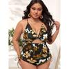Plus Size Sexy Swimsuit One Piece High Cut Swimwear Women Push Up Bodysuits Summer Bathing Suit Women Monokini Tankini