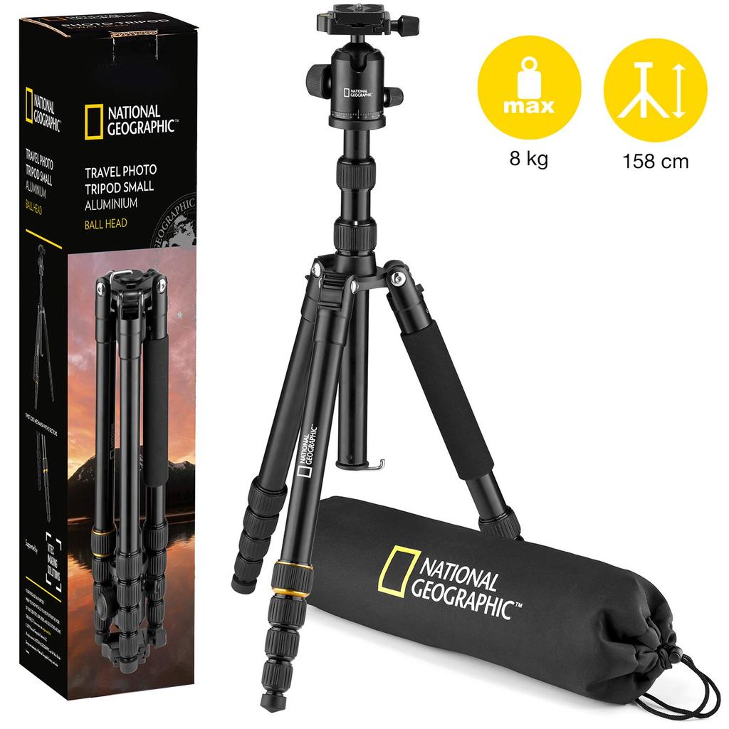 National Geographic Travel 5 Twist Convertible to NGTR002T Tripod, Aluminum, Sections, Lock, Compact, Monopod,