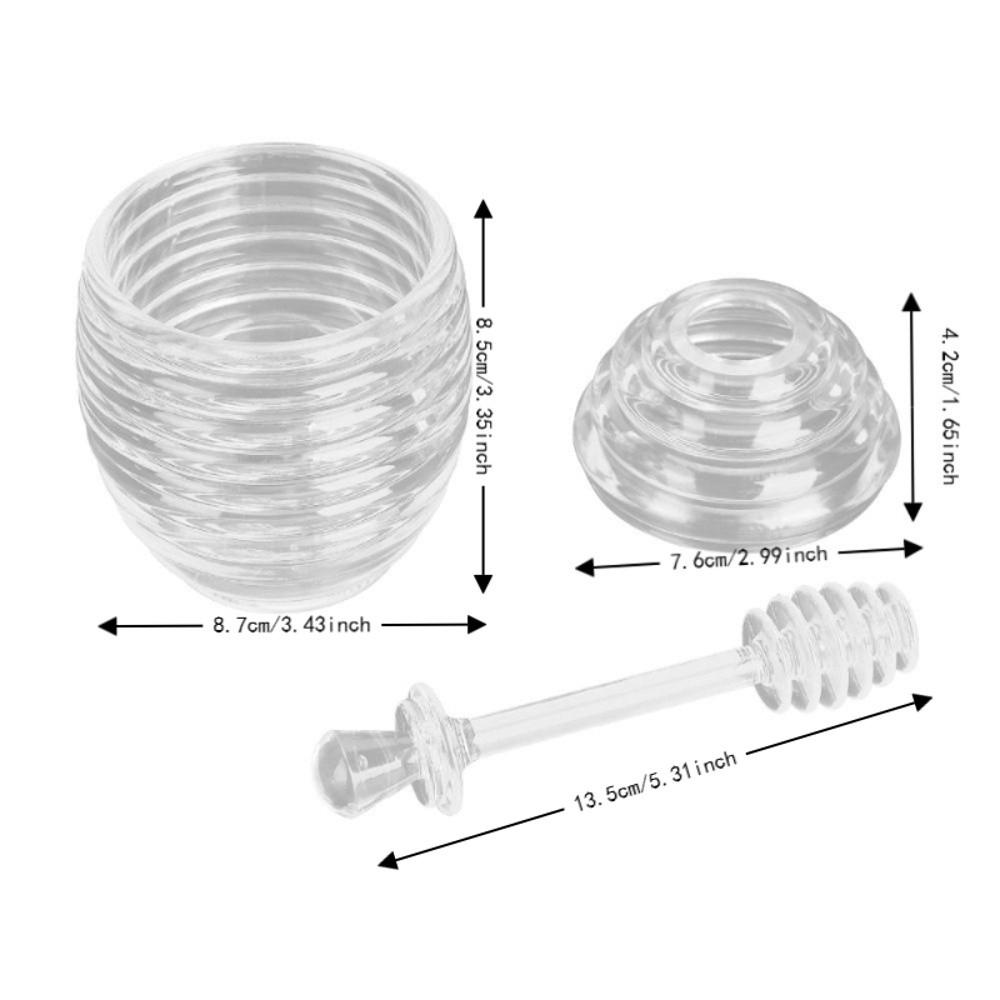 Transparent Honey Dispenser Plastic Honey Container Practical Honey Jar Syrup Seasoning Storage