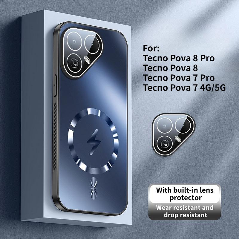 Чехол для Tecno Pova 8 7 Pro 4G 5G Новый AG Матовый Молния Магнитный PC-TPU Чехол для Tecno Pova 8 Pro Ударопрочный Бампер Funda