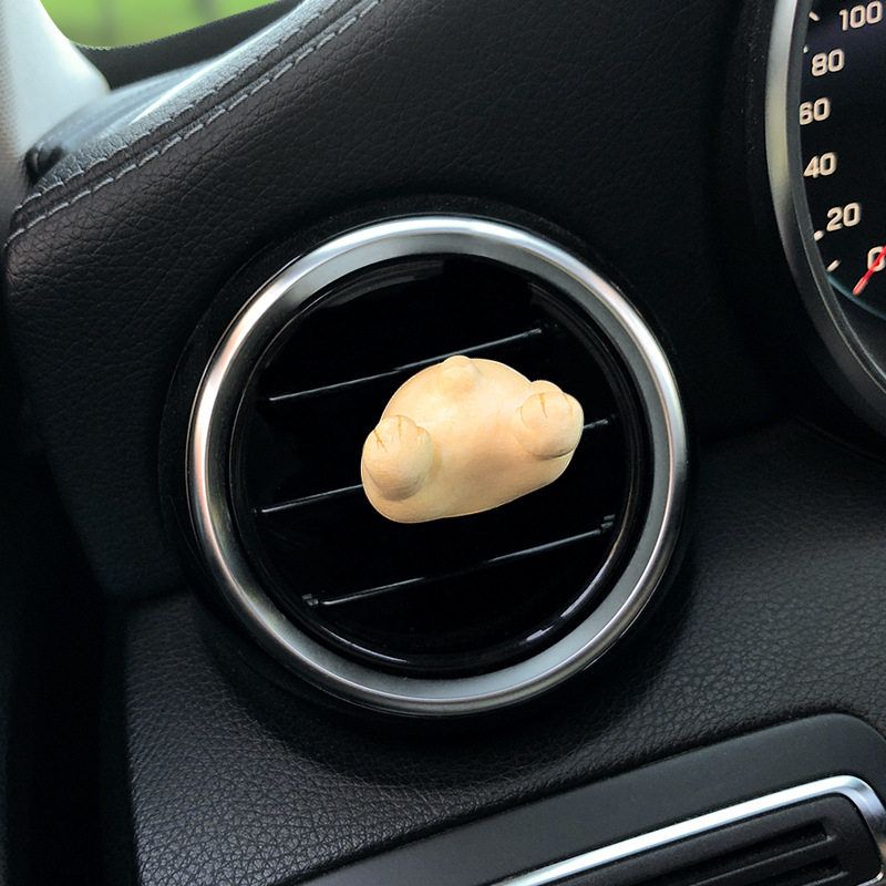 Creative Cute and Quirky French Bulldog Puppy Car Air Freshener Hand-Painted Aroma Diffuser Stone Air Vent Decoration Fragrance Car Interior for Women