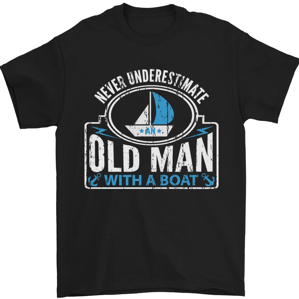 An Old Man With A Men's 100% Cotton Sailing Sailboat-