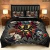 Death Note Pattern Bedding Quilt Set Quilt Cover Pillowcase Home Birthday Gift(1 * duvet cover + 2 * pillowcase, without core)