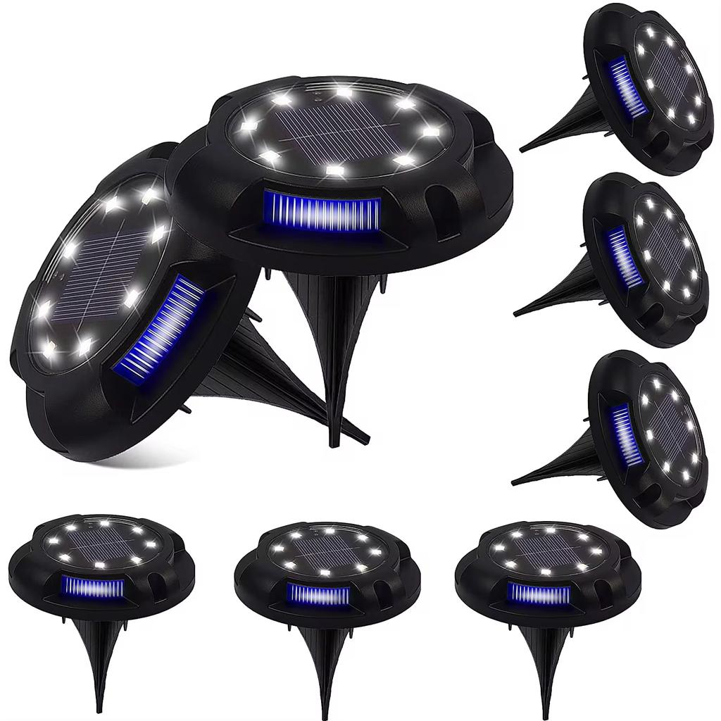 12 светодиодный солнечный грунтовый светильник, встраиваемый светильник, уличный водонепроницаемый многоцветный, для наружного освещения, на солнечной энергии, для украшения сада, двора, газона, дорожки
