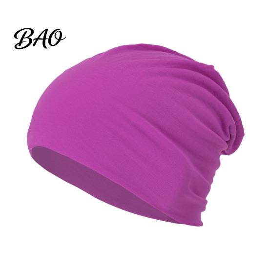Lightweight Daily Commuting Hat Slouchy Hip-Hop Hat, Solid Color Soft Chemo Headwear, Breathable Street Style Pile for Face Slimming Cancer Cap Women
