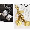Золотой кубик брелок подвеска портативный талисман удачи многофункциональный брелок для сумки ключ