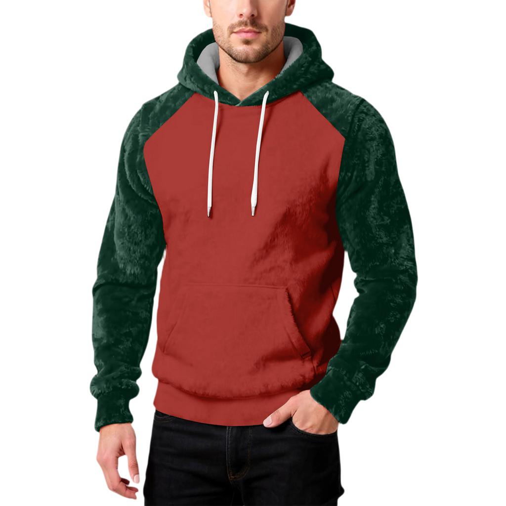 Мужская Мода Досуг Капюшон Капюшон Плюшевый Длинный Рукав Толстовка