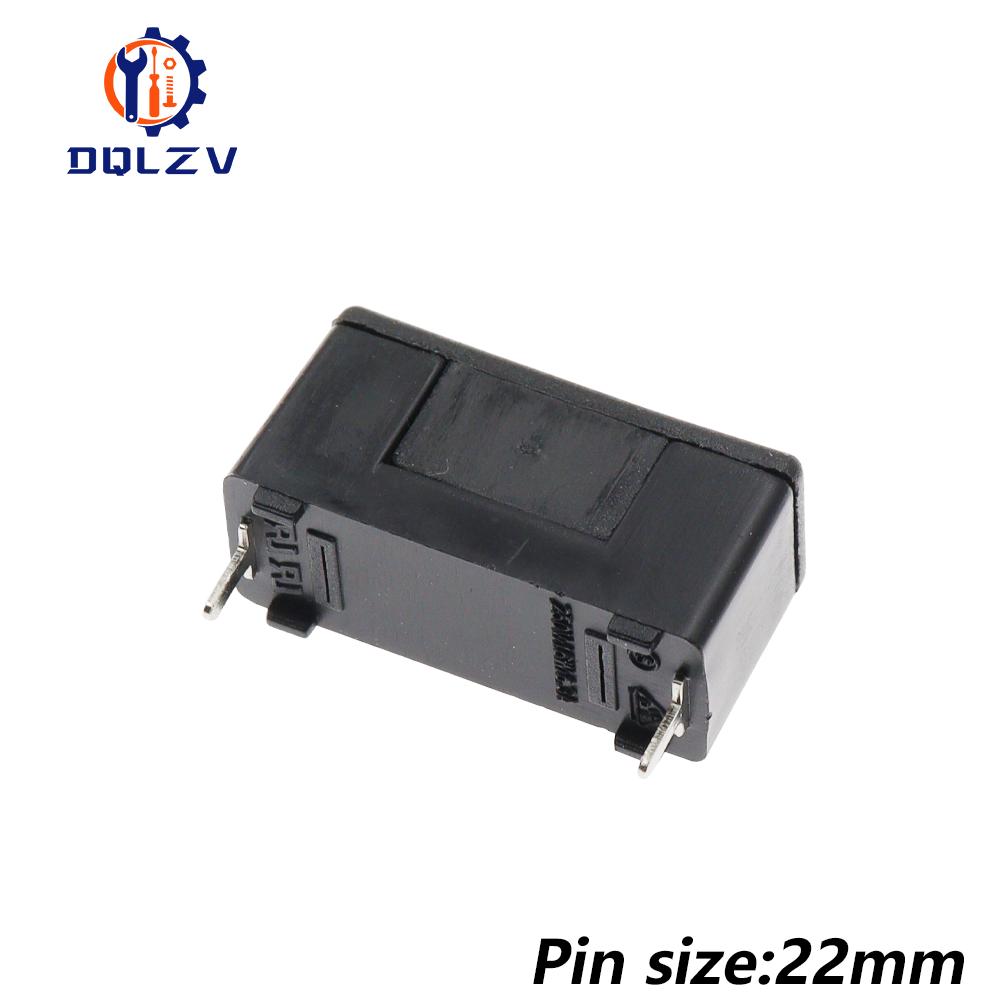 10PCS Mini Plastic Mounted 5*20mm Bayonet Type Fuse Holder With Cover Black Color PCB Terminal Foot distance 15mm 22mm