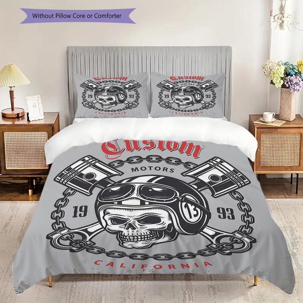 Ride Live Born Ride Three-piece set (1 * duvet cover + 2 * pillowcase, without core) 2D Flat Christmas birthday gift Duvet cover and pillowcase