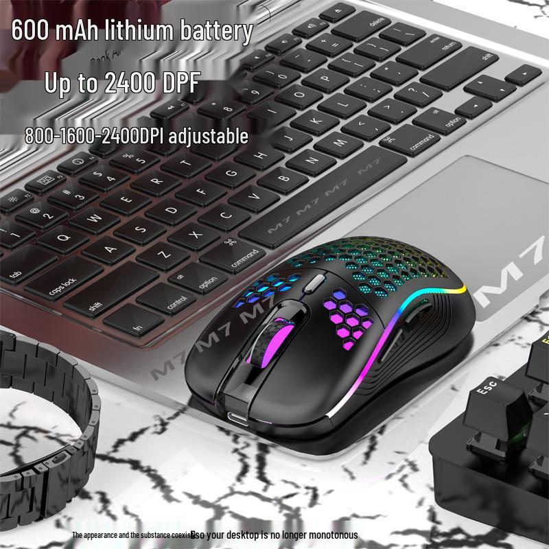 RGB Беспроводная Игровая и Офисная Мышь, 7200 DPI, Проводная/Беспроводная для Киберспорта