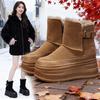 Женские зимние сапоги, новые, зимние, меховые, цельные, большие хлопковые туфли, бархатные, теплые, на толстой подошве, короткие сапоги