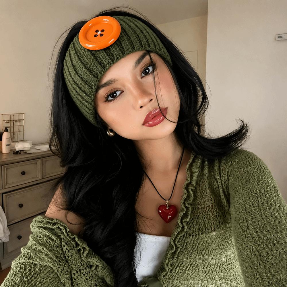 Fabric Knitted Headband Wide Wide Hair Wrap Versatile Star Studded Wide Headband Party Look