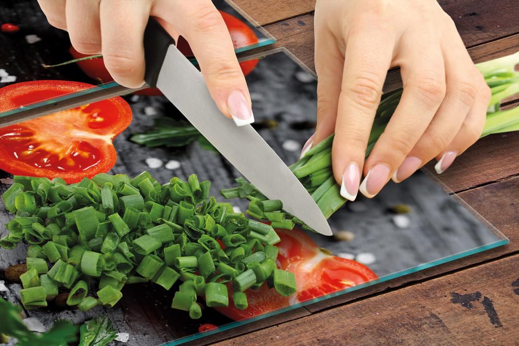 СТЕКЛЯННАЯ ЗАЩИТНАЯ ПАНЕЛЬ ДЛЯ КУХНИ 2x35x52 ПОМИДОР