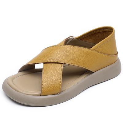 GKTINOO Женские сандалии из натуральной кожи, сандалии на платформе 2025 лето, толстая подошва, ГЛАДИАТОР, женские сандалии, летняя обувь для женщин