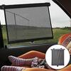 1PCS Car Retractable Sunshade Curtain Press Button Roll Up Telescopic Sunshade Blocking Mesh Summer Heat Insulation Glass Shade