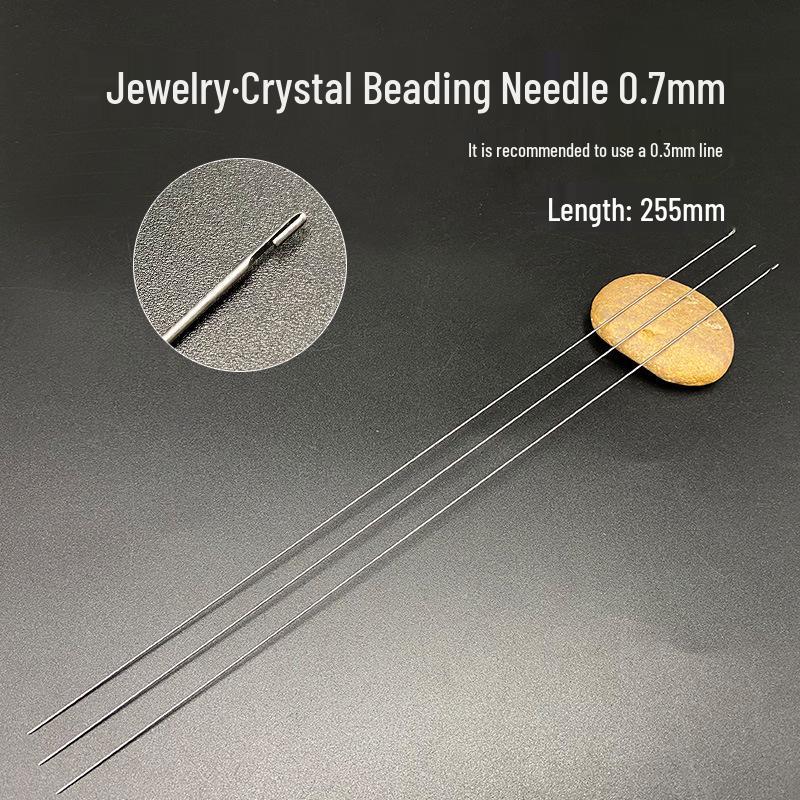 Игла с боковым ушком для нанизывания бисера, кристаллов и жемчуга - Нержавеющая сталь