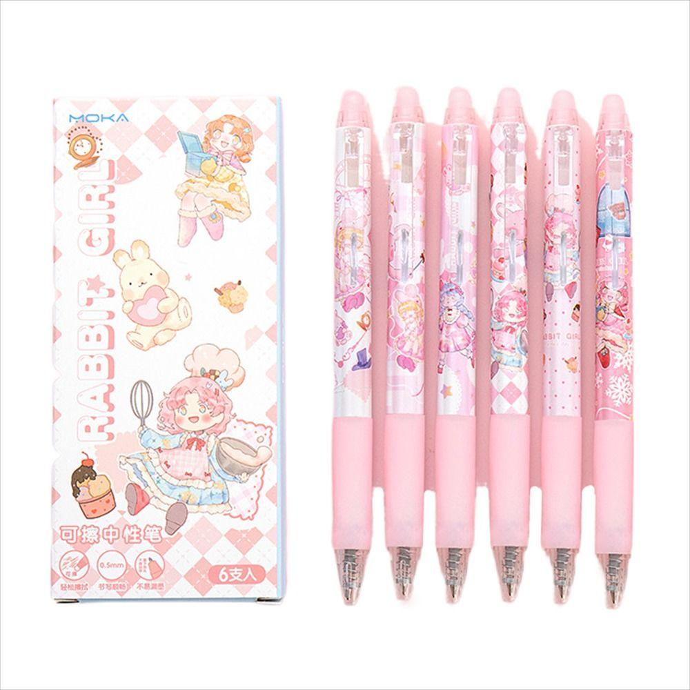 Kawaii 0,5 мм Мультипликационная ручка-пресс Моющаяся ручка для студентов Нейтральная стираемая ручка Гелевые ручки Стираемая ручка