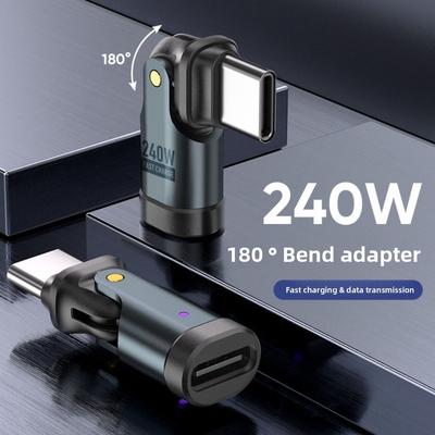 Быстрая передача данных Адаптер USB Type C 180-градусный гибкий USB-C Зарядный конвертер 240 Вт USB-C на USB-C USB-A Женский адаптер