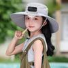 Широкополая шляпа от солнца Yousheng Outdoor с вентилятором на солнечной батарее, дышащая сетчатая шляпа с вентилятором на солнечной батарее, детская солнцезащитная шляпа