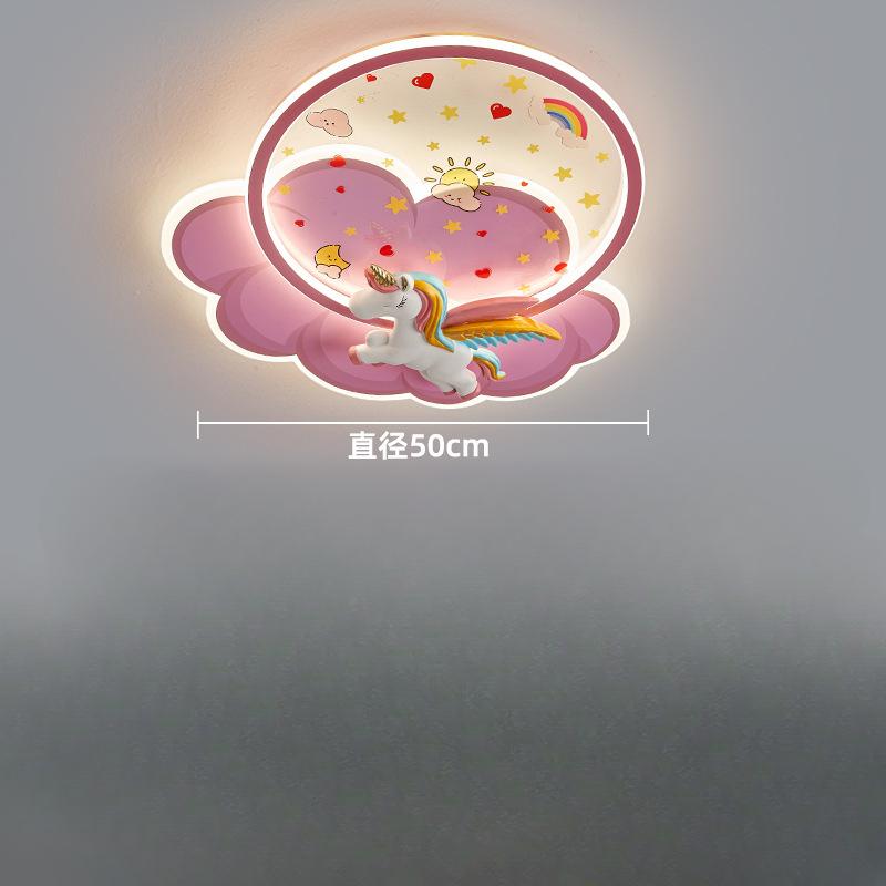 Потолочный светильник в виде единорога для комнаты принцессы с дистанционным управлением, светодиодная розовая потолочная люстра для спальни для девочек и детей