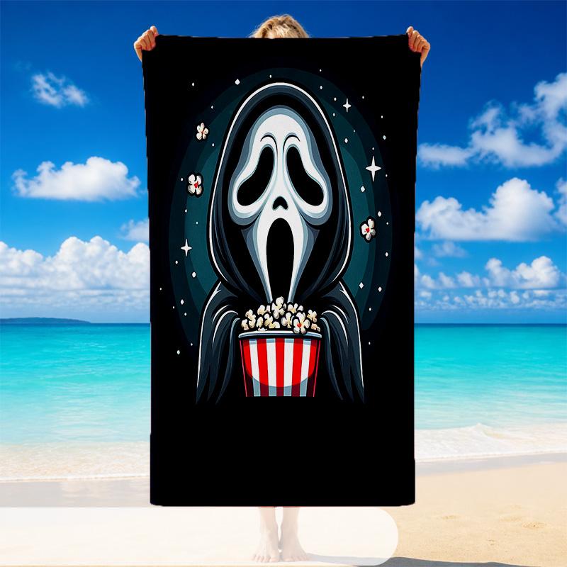 Quick Dry Beach Towel Horror Movies Pattern, Lightweight Absorbent Towel for Pool Beach Vacation Use