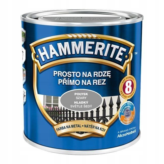 Hammerite Prosto Na Rdzę Farba Do Metalu Szary Połysk 0,7L
