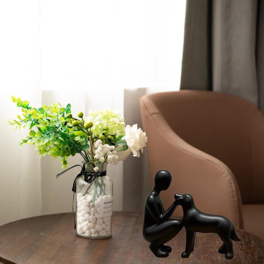 Статуэтка Мужчина и Собака Любовник Дружба Минималистичная Коллекция Ремесел Скульптура Украшение для