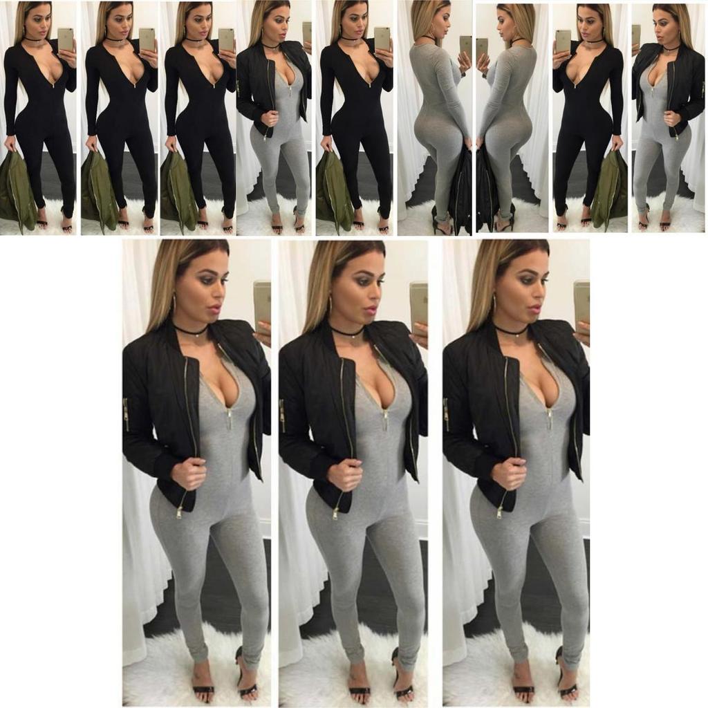 Женский playsuit на молнии, боди-комбинезон с повязкой, клубная одежда, комбинезон с длинным рукавом, премиум качество