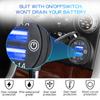 Dual USB Car Charger Socket Waterproof Fast Charge Power Outlet With Touch Switch For 12V-24V Motorcycle Boat Marine Truck ATV