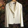2024 Women's Petite Casual Blazer - Autumn French Style, Slim Fit, Long Sleeve