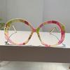 Vintage Round Glasses with Pearls Women Chic Oversized Blue Light Blocking Optical Frames Trendy Brand Design Eyeglasses