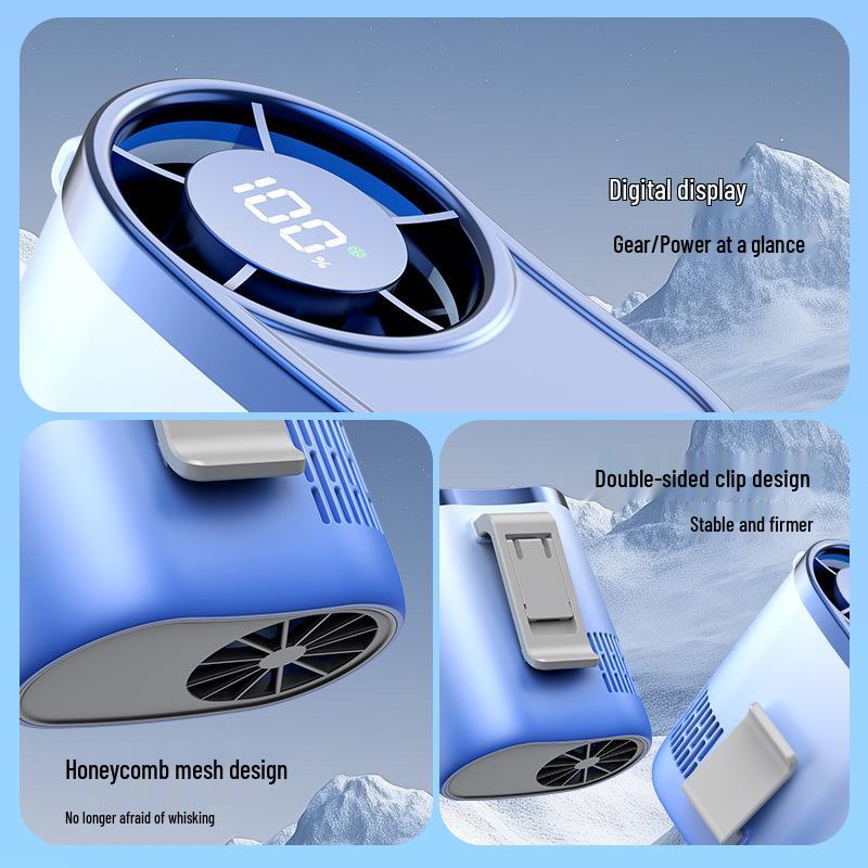 2026 Portable Rechargeable Wearable Waist Fan - Silent, Long Battery Life, Clip-on, Neck Hanging Small Fan for Outdoors
