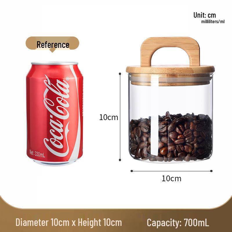 Vintage Glass Storage Jar with Handle Lid - Moisture & Mildew Proof, High-Temperature Resistant for Coffee and More