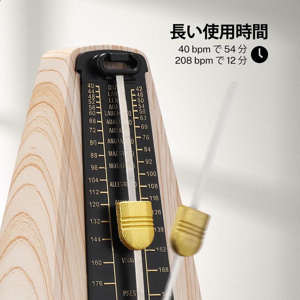 LEKATO Pendulum Mechanical Metronome для громкого звука для начинающих Метроном, Тип, Фортепиано, Гитара, Барабан, Скрипка, Компактный, Громкость, (Ясень Древесина)