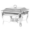 6L Square Buffet Stove Chafing Dish Buffet Stoves Caterer Food Warmer Burner Tray Wedding Party Stainless Steel Buffet Stove