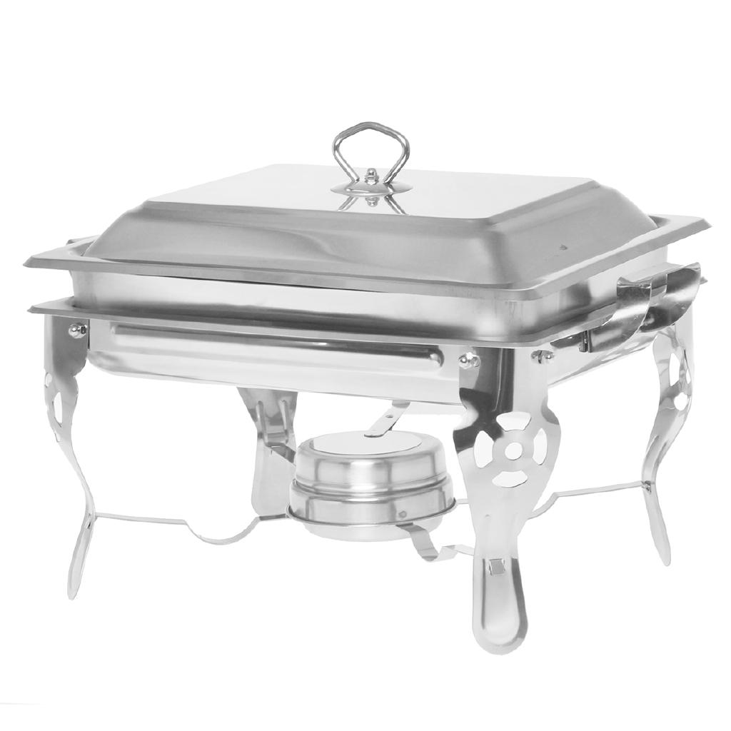 6L Square Buffet Stove Chafing Dish Buffet Stoves Caterer Food Warmer Burner Tray Wedding Party Stainless Steel Buffet Stove