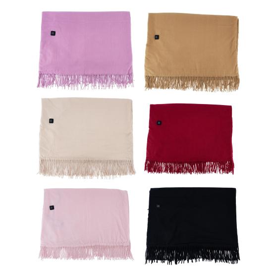 USB Накидка-шаль с подогревом для женщин, портативное носимое одеяло с подогревом с кисточками, интеллектуальный контроль температуры, шарф с подогревом для зимы