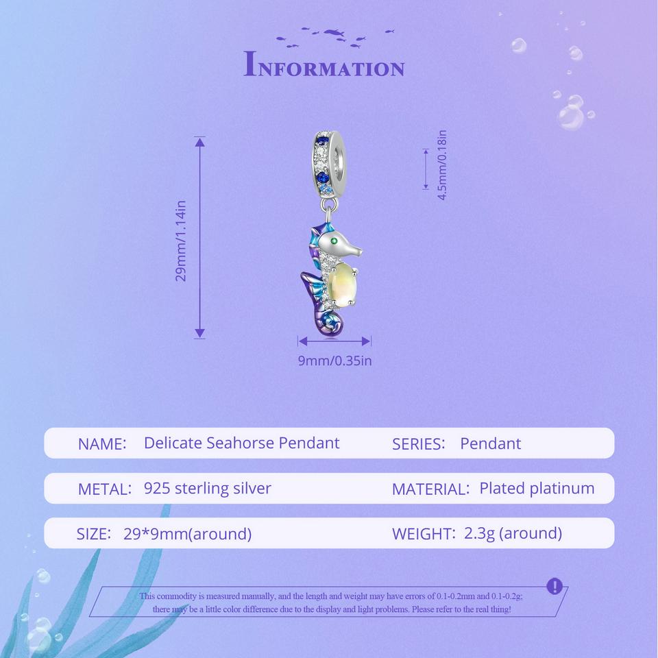 BAMOER Стерлингового Серебра 925 Пробы Мечтательная Серия Oecan Ослепительные Крабовые Бусины Морской Конек Подвески для Женщин Браслет и Ожерелье