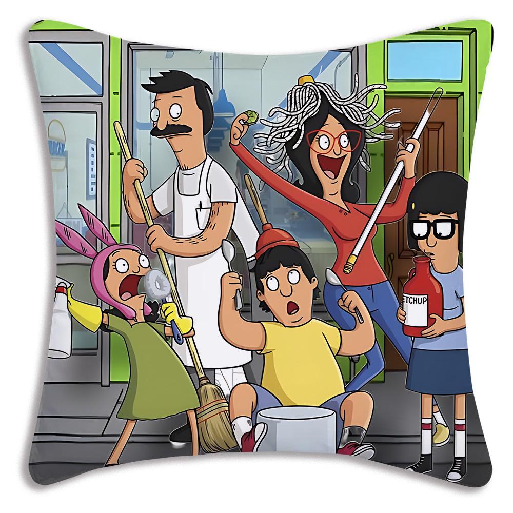 Мультяшные наволочки B-Bobs B-Burgers Мультяшные декоративные чехлы для дивана Домашние двухсторонние чехлы для подушек Короткий плюш Милые чехлы для подушек